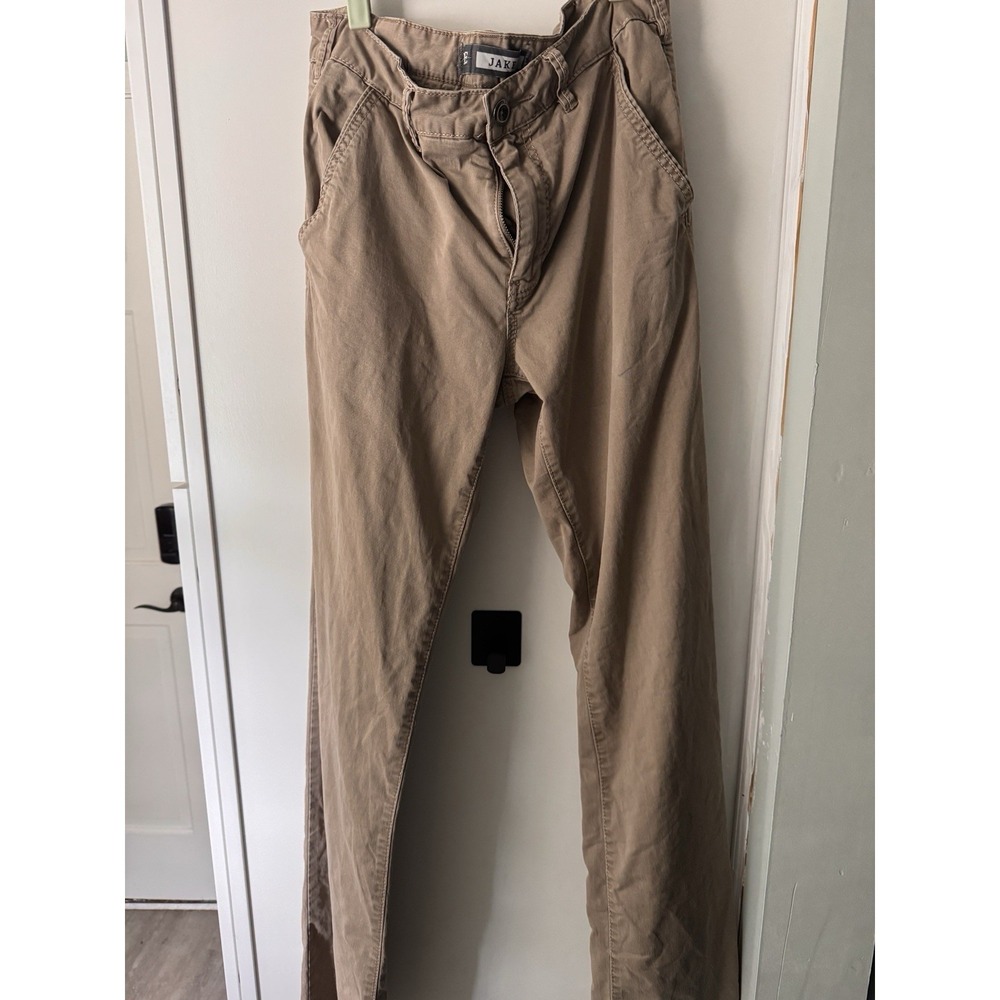 BKE Casuals Jake Pants Mens 34 XL Khakis Straight Leg Chinos Buckle Beige‎